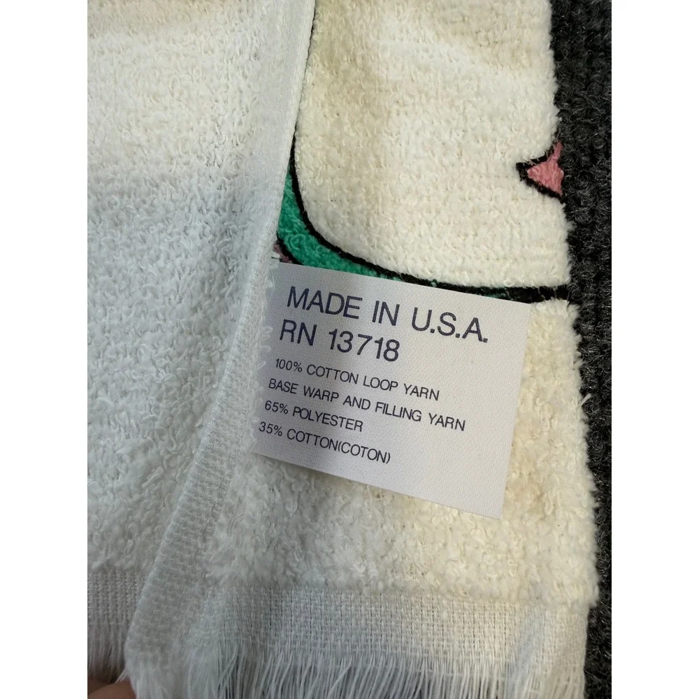 Vintage 1990 Precious Moments Hand Towel Do Not Open Till Christmas Made in USA